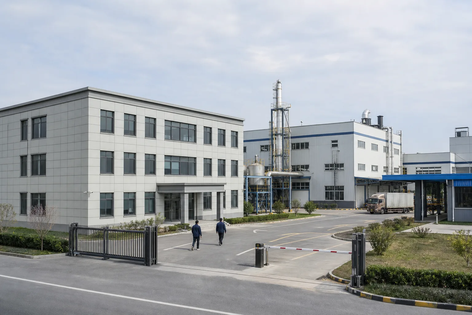 Outside of the new material production plant, Junaimei Outside of the new material production plant, Junaimei