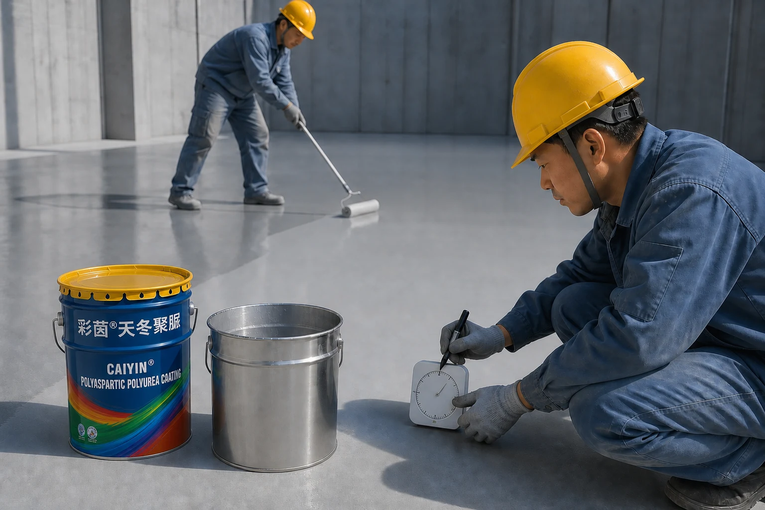 Construction staff to record the mix time and synchronize the roll-on of construction Construction staff to record the mix time and synchronize the roll-on of construction